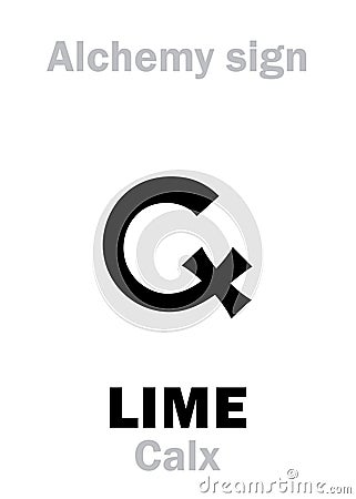 Alchemy: LIME (Calx) / Limestone Vector Illustration